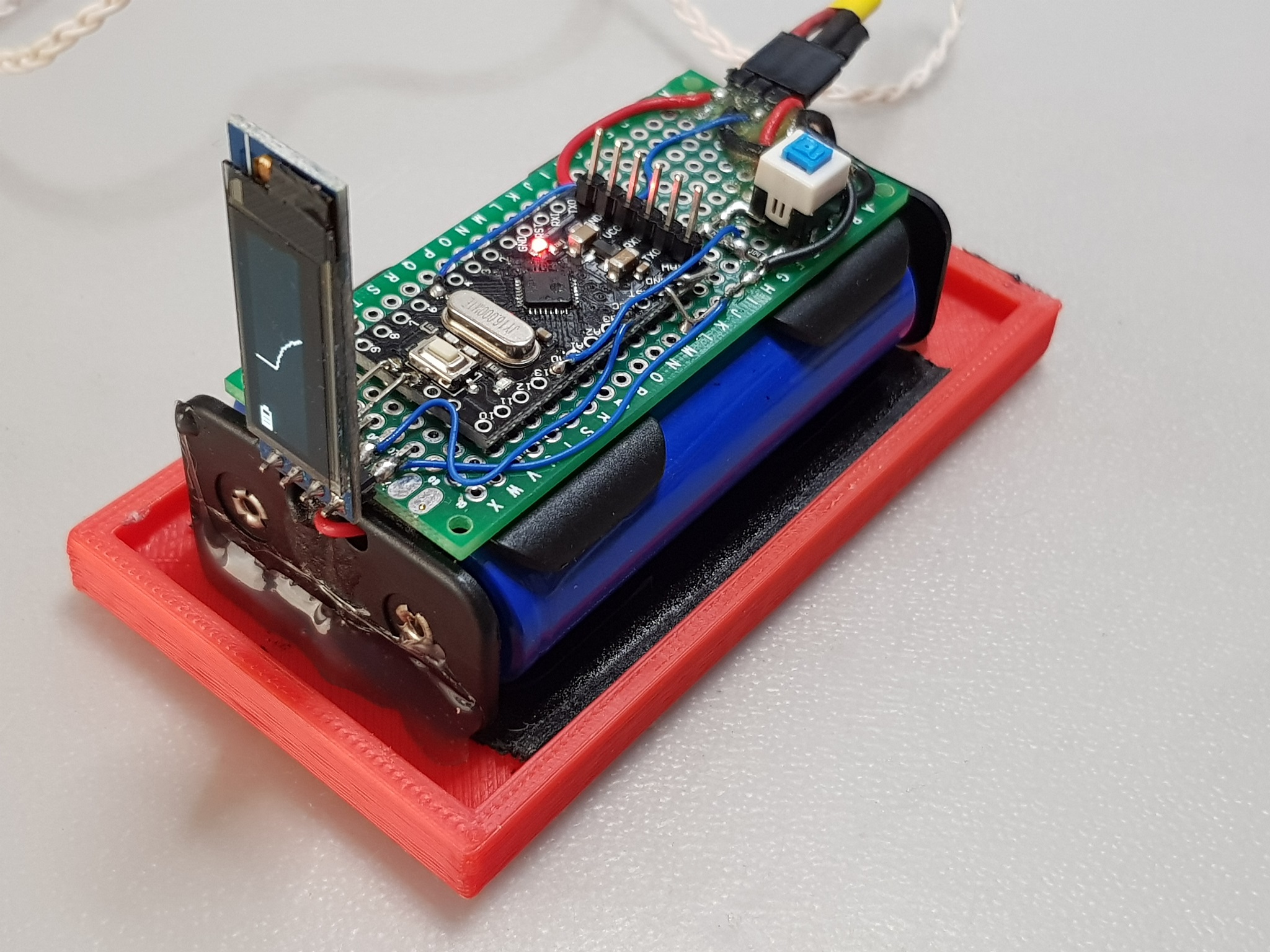 Inside battery holder with arduino